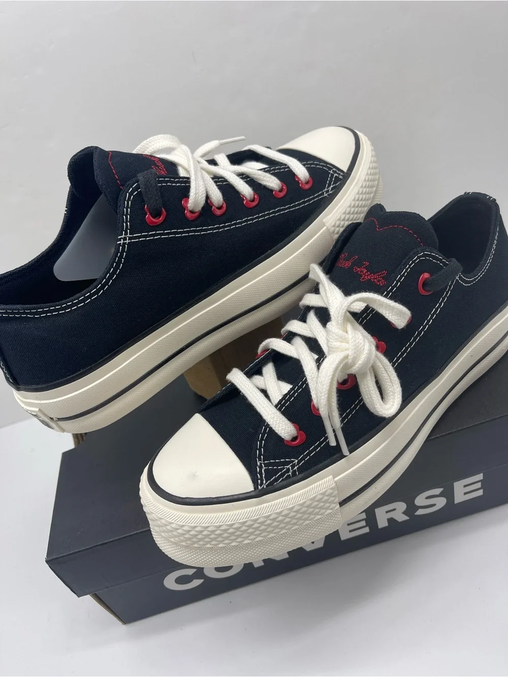 Converse CTAS Lift Ox Platform Sneakers Black Egret Days Ahead A19059C NWT